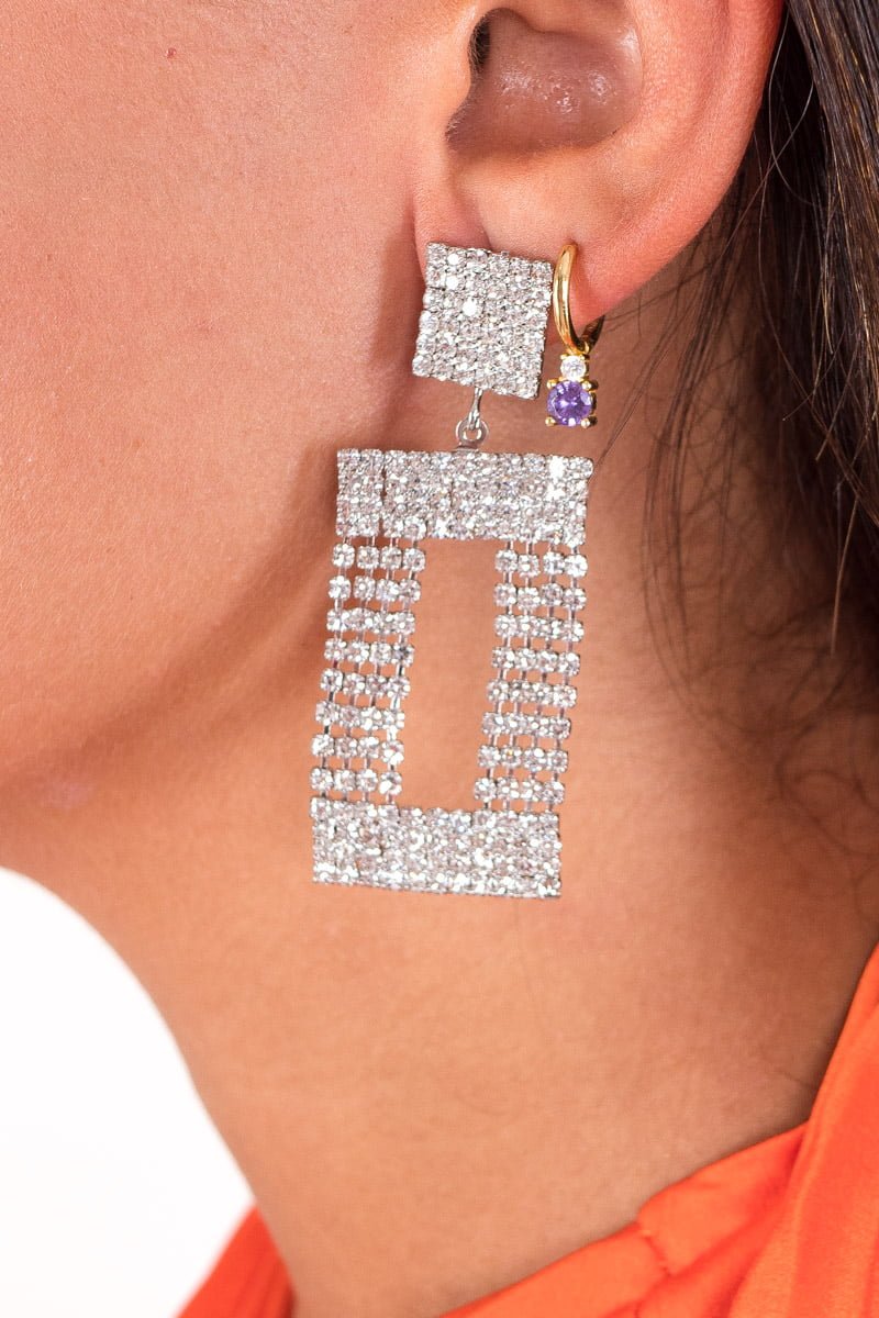 Pendientes Cuadrados Glitter