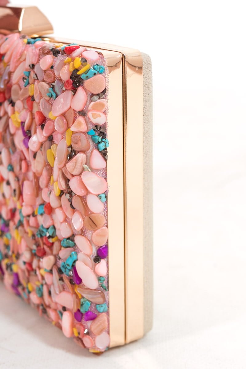 Clutch Pedrería Pink
