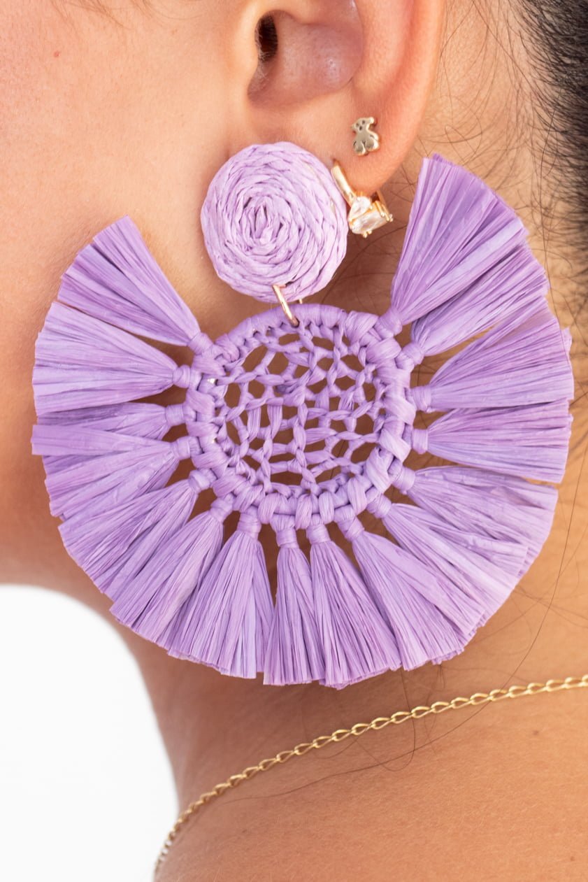 Pendientes Abanico Lila