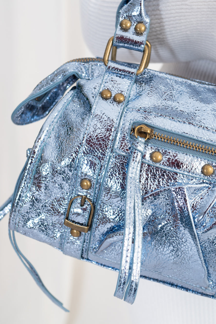 Bolso Biker Metalizado Mini