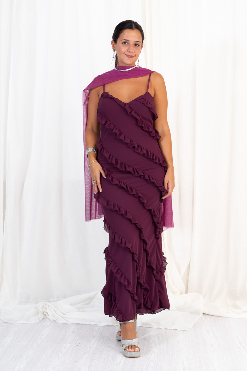 Ruffled Strappy Maxi Dress