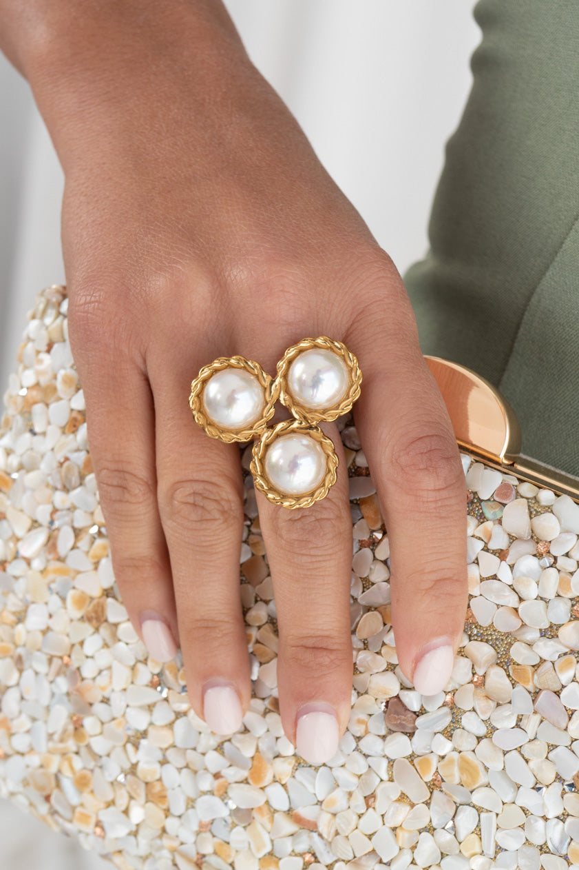Anillo Triple Perlado