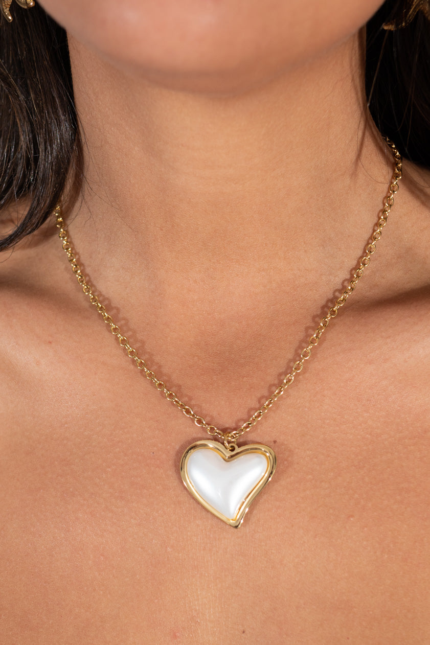 Collar Corazón Perlado