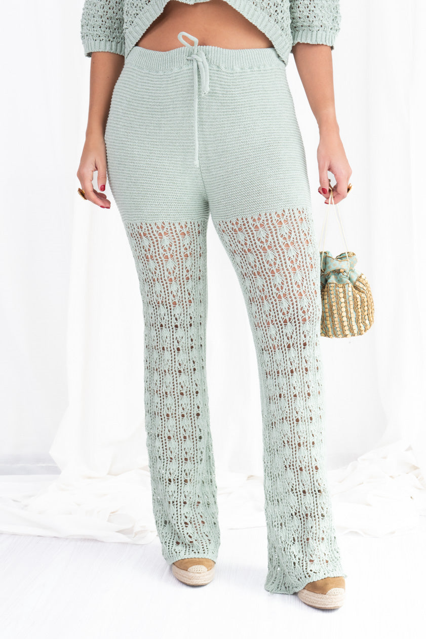Pantalón Maxi Crochet Acampanado