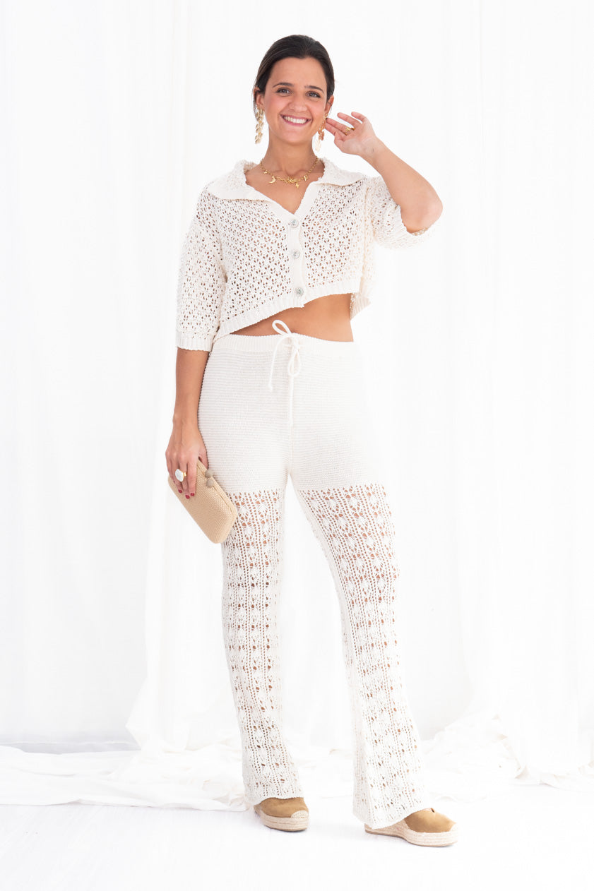 Pantalón Maxi Crochet Acampanado