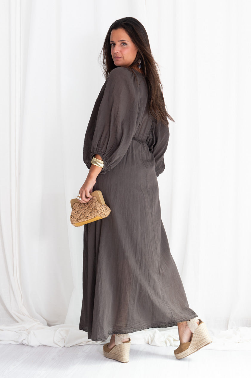 Vestido Fluido Escote V