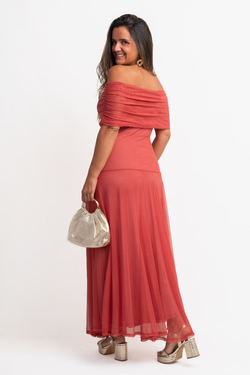 Vestido Krabi · Coral