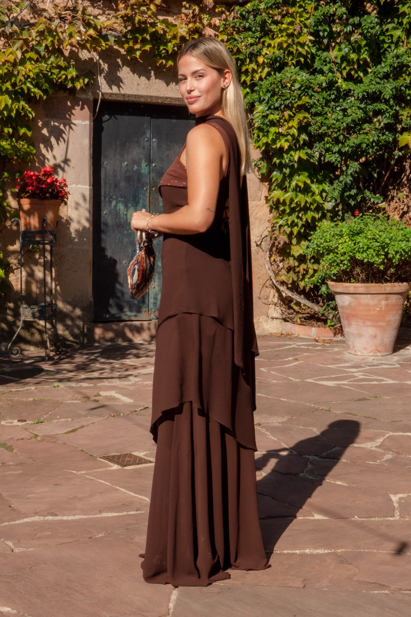 Vestido Ginebra · Marrón