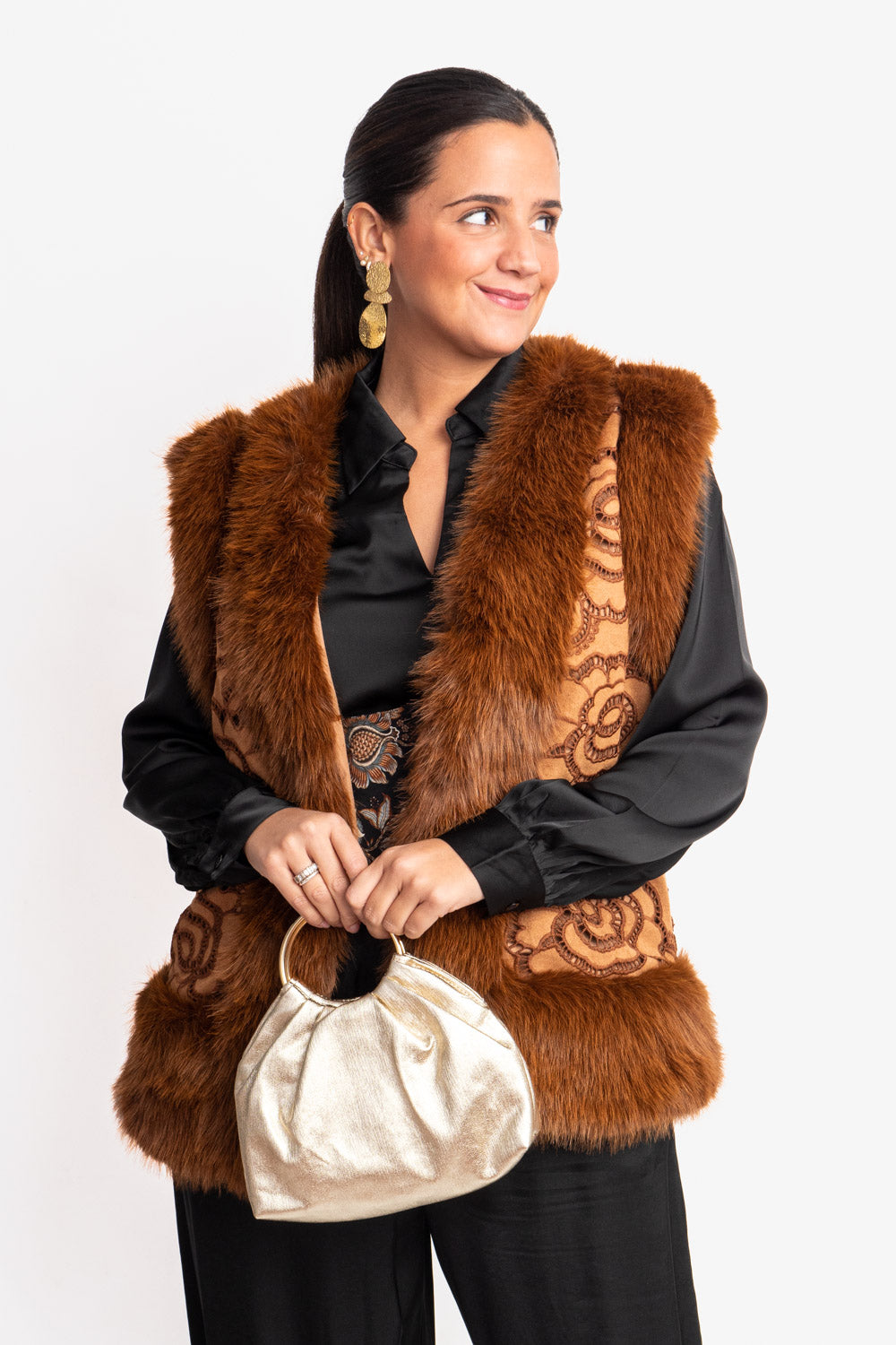 Chaleco Jacquard Chic - Camel