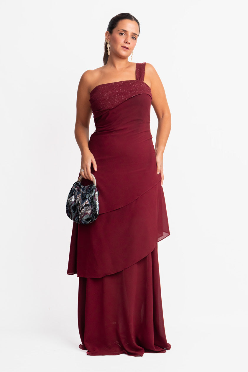 VESTIDO GINEBRA - Granate