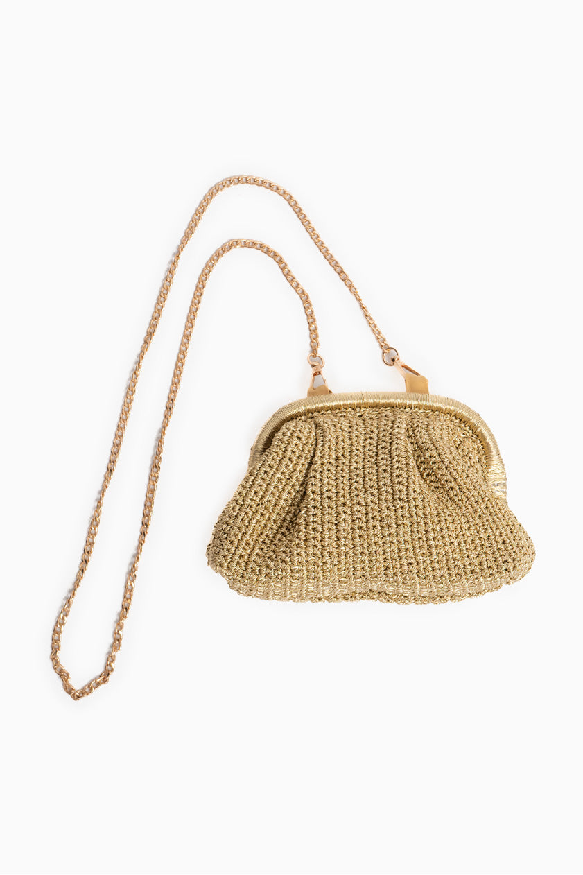 BOLSO CROCHET METALIZADO ORO