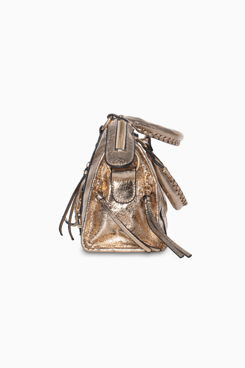 Bolso Biker Metalizado Mini