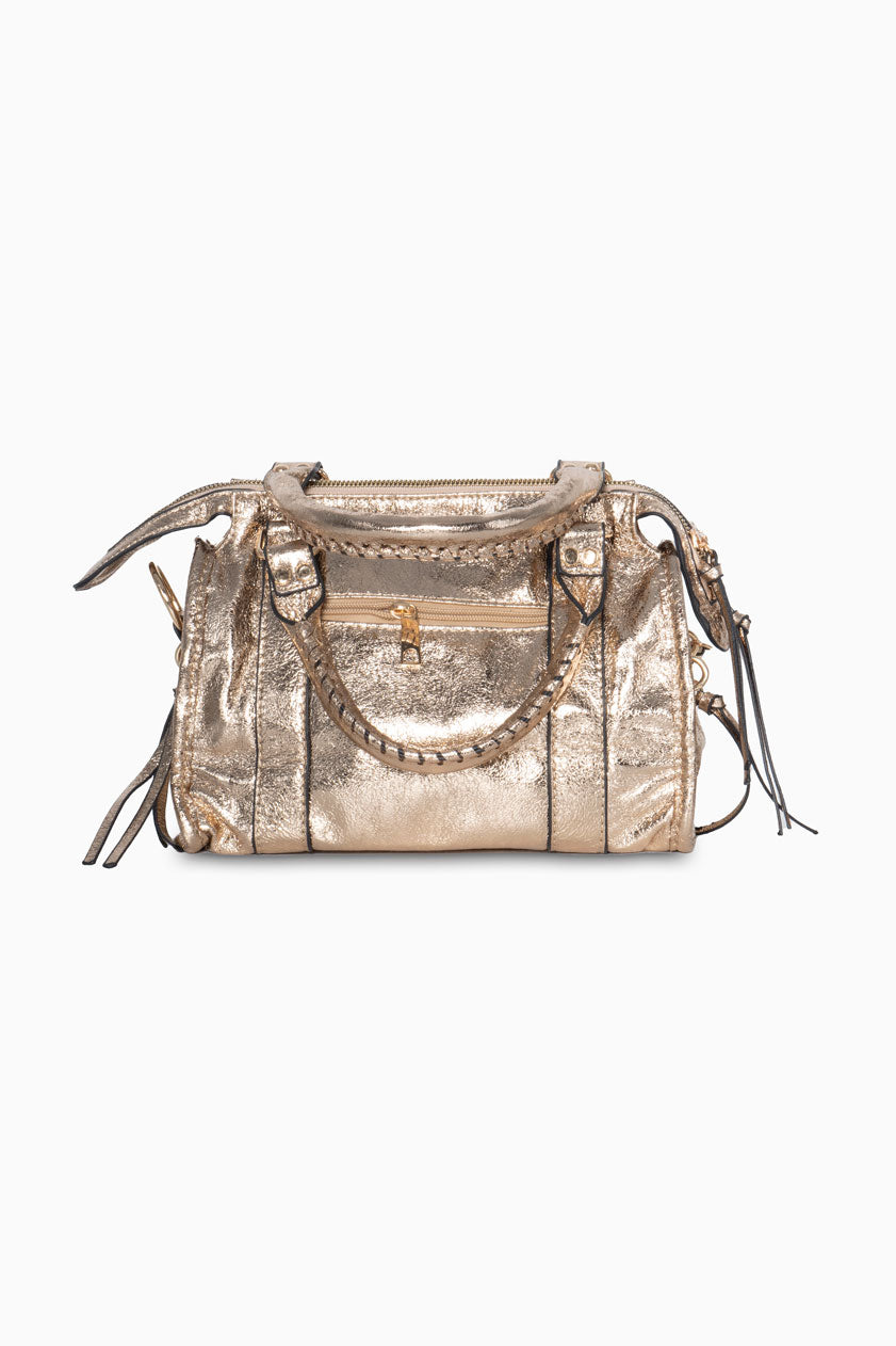 Bolso Biker Metalizado Mini