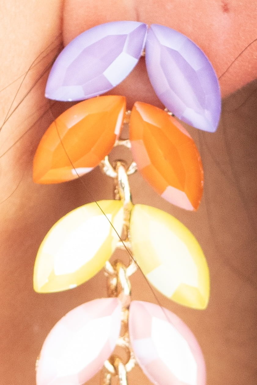Pendiente Cascada Pétalos Multicolor