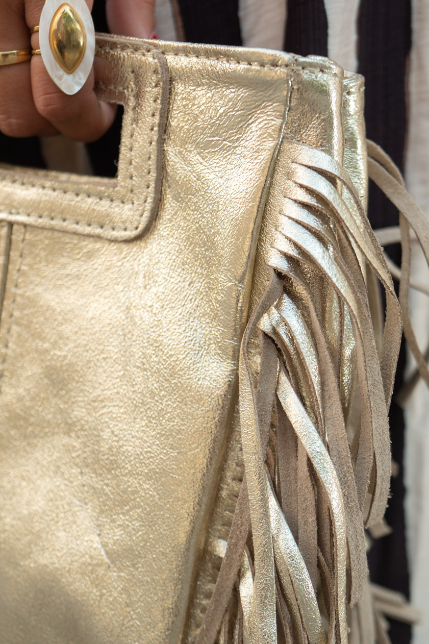 Bolso Flecos Metalizado