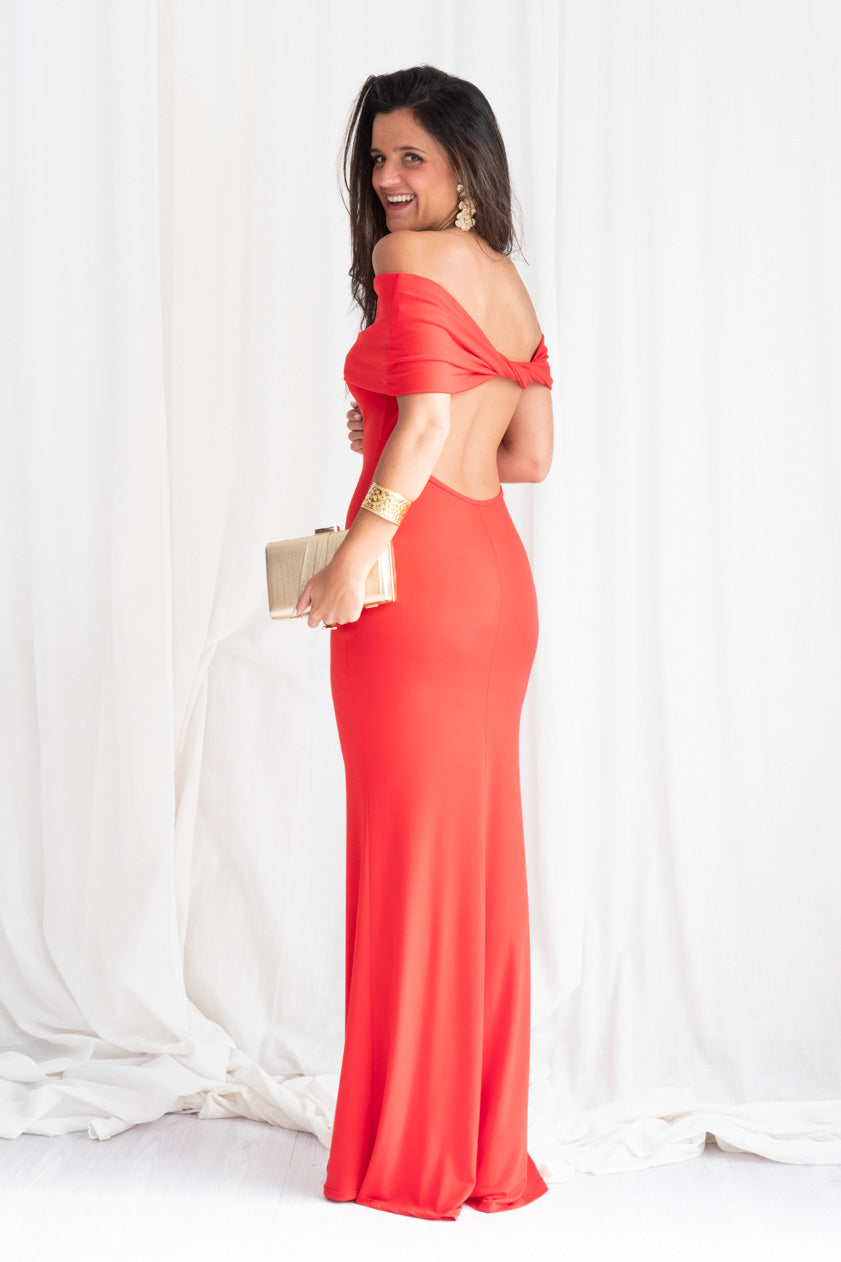 Vestido Bardot Espalda Abierta