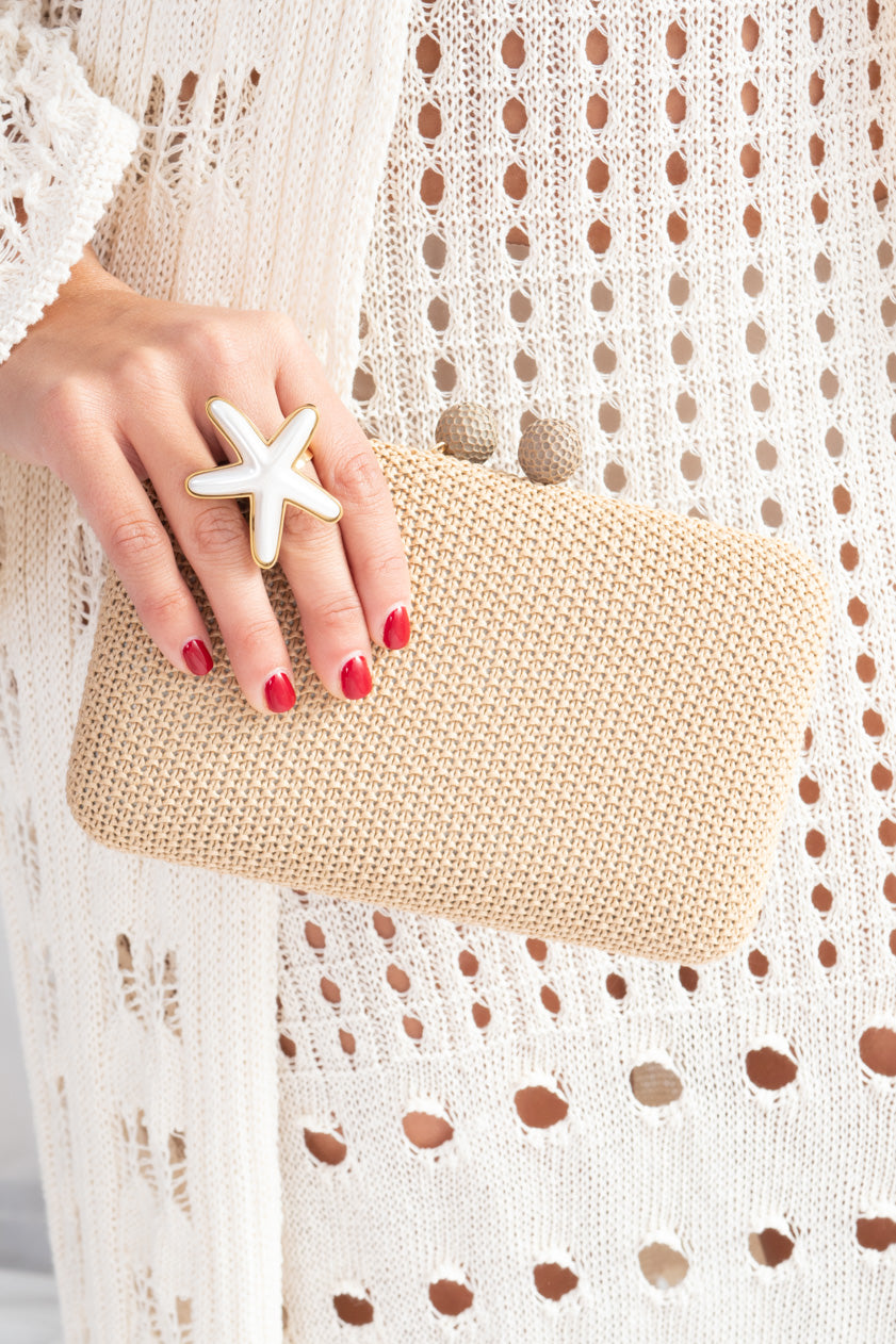Raffia Sphere Clutch