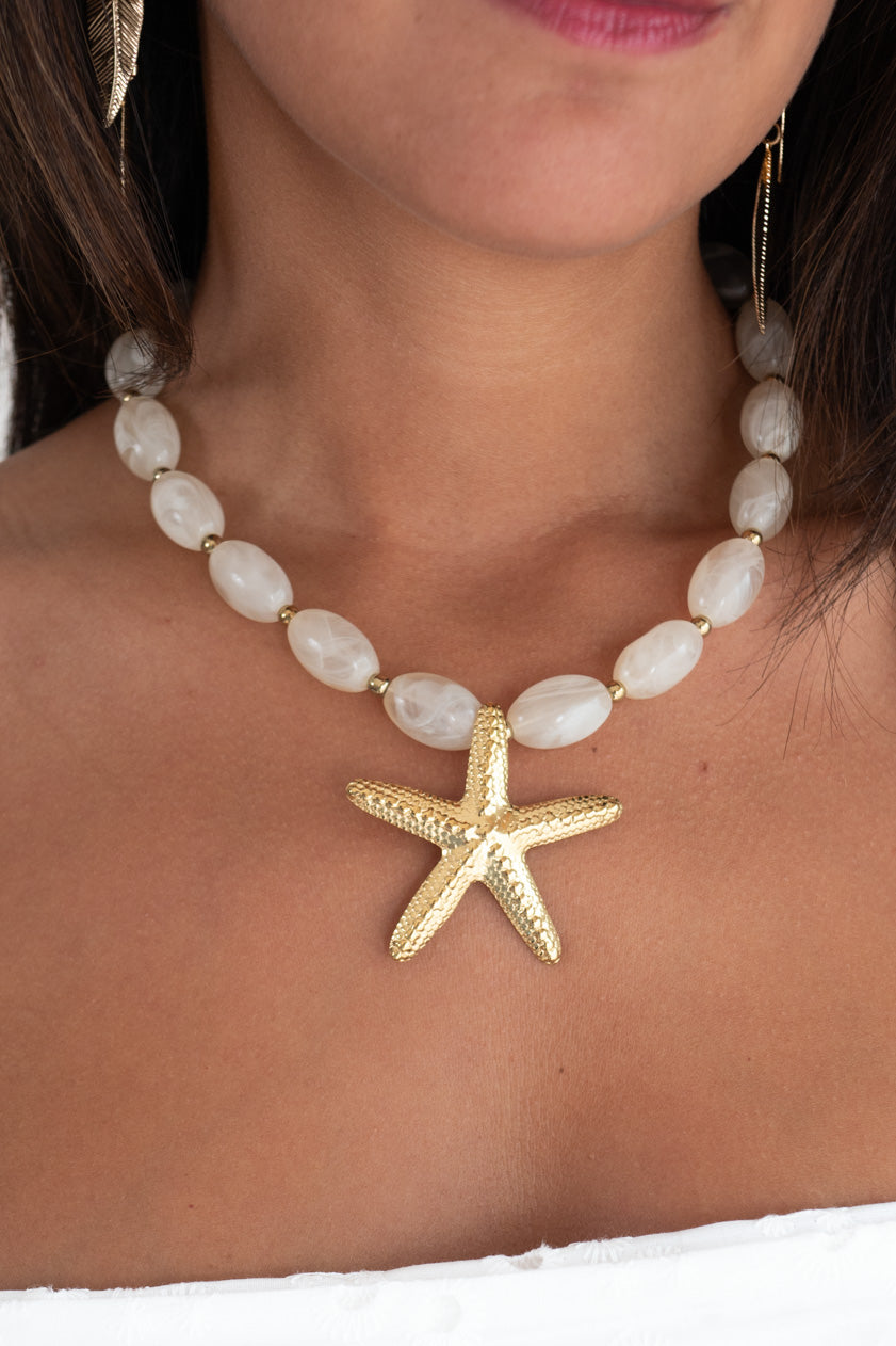 Collar Bolas Cristal y Estrella