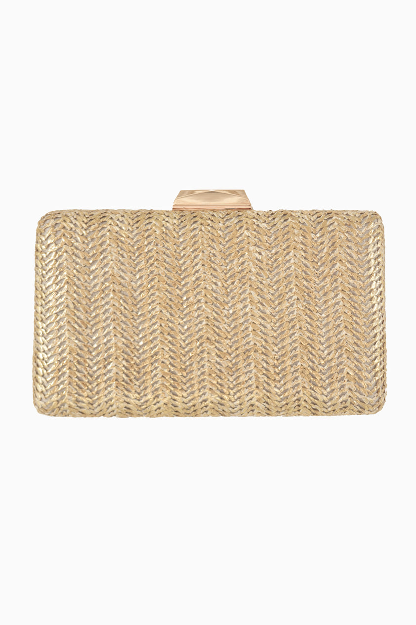 Clutch Raffia Oro