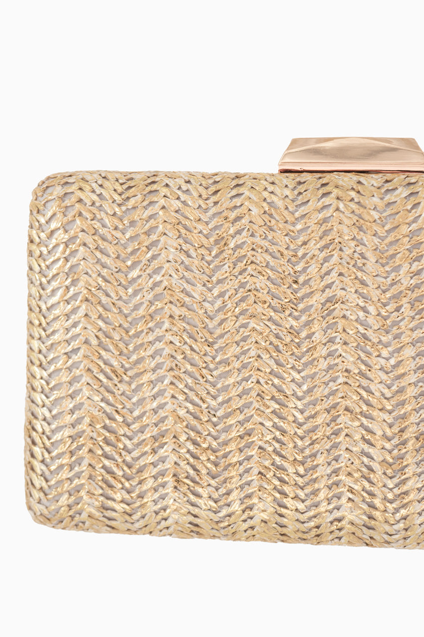Clutch Raffia Oro