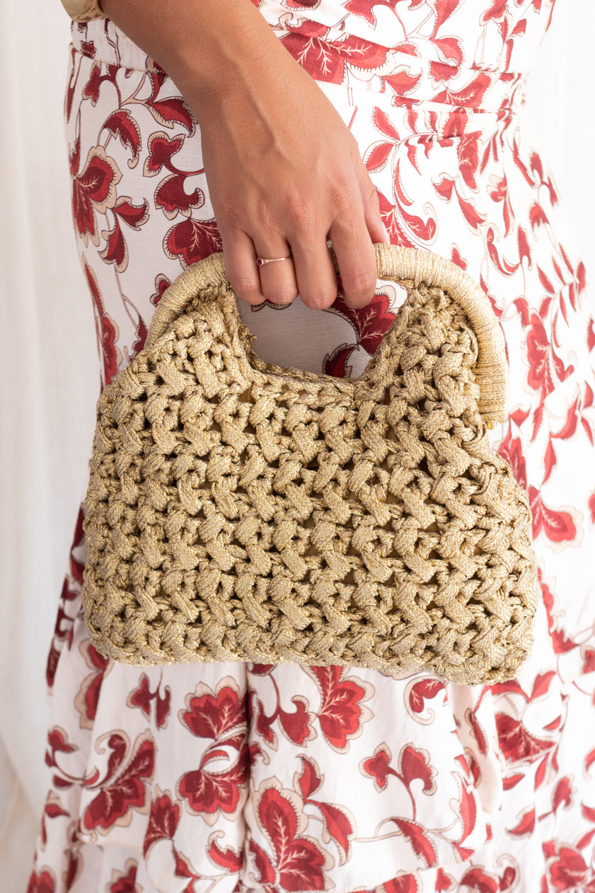 Bolso Crochet Oro