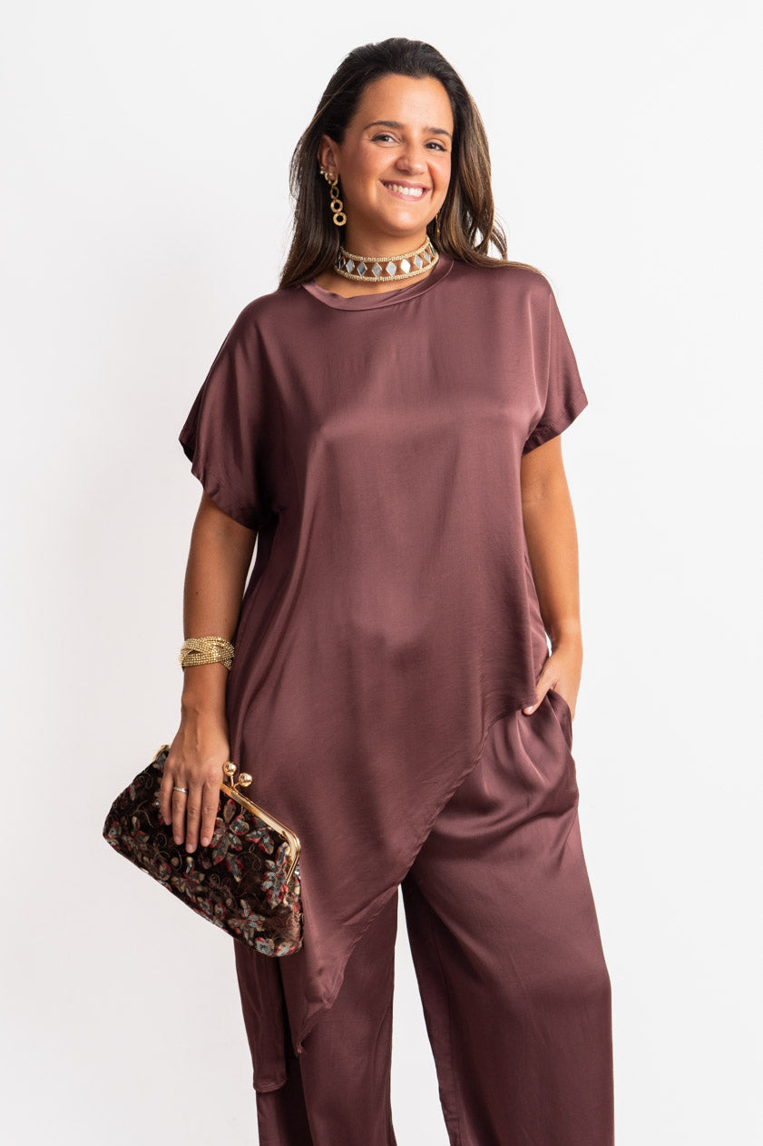 Camisa Asimétrica Raso