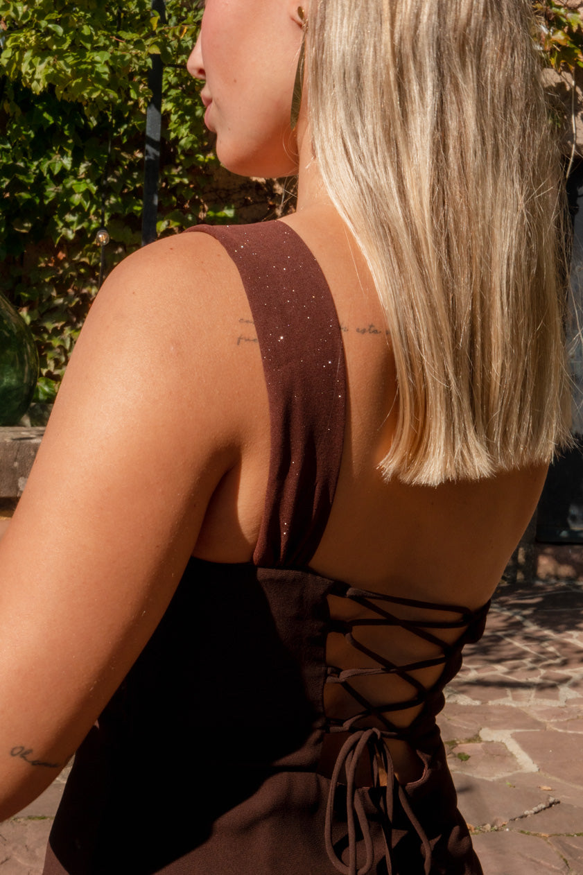 Vestido Ginebra · Marrón