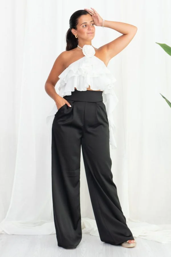 Comprar Top Gasa Volantes con Flor Online