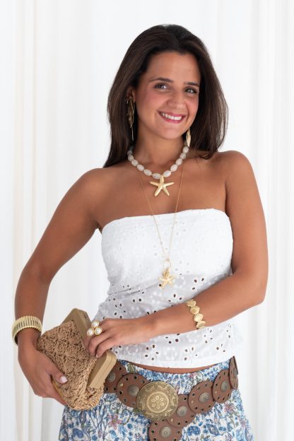 Comprar Top Bandeau Bordado Online